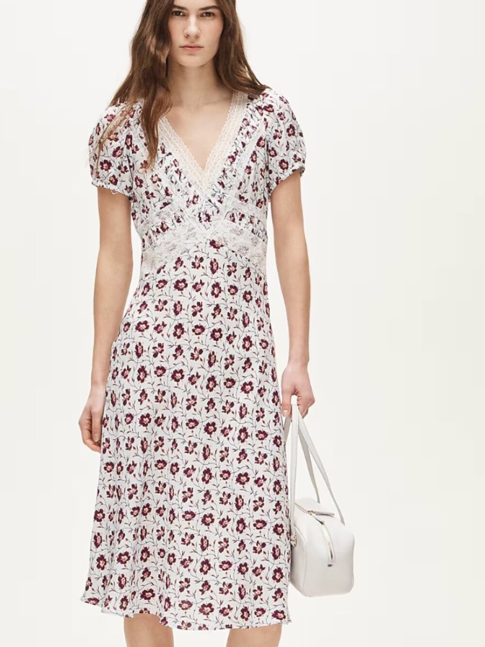 J.Crew Lace dress in floral-print viscose twill NWT 4